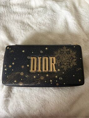 Dior Black Wallet with Gold Star Motif